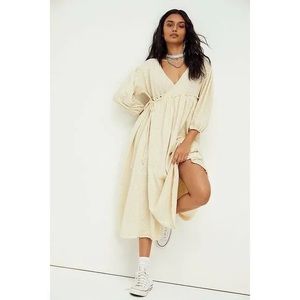 FREE PEOPLE size small Sweet as Can Be Wrap Front Maxi Dress Ivory
